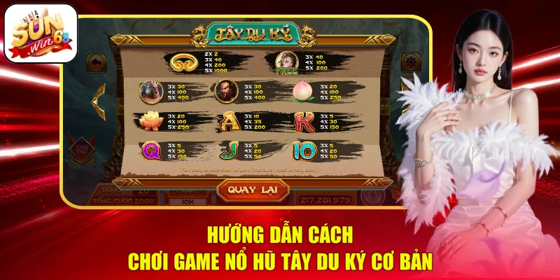 Hướng dẫn cách chơi game nổ hũ Tây Du Ký cơ bản